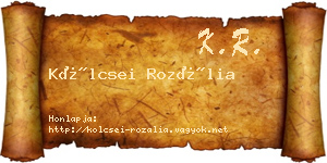 Kölcsei Rozália névjegykártya