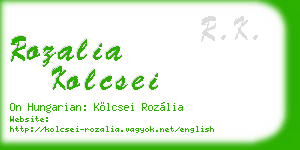 rozalia kolcsei business card