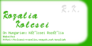 rozalia kolcsei business card